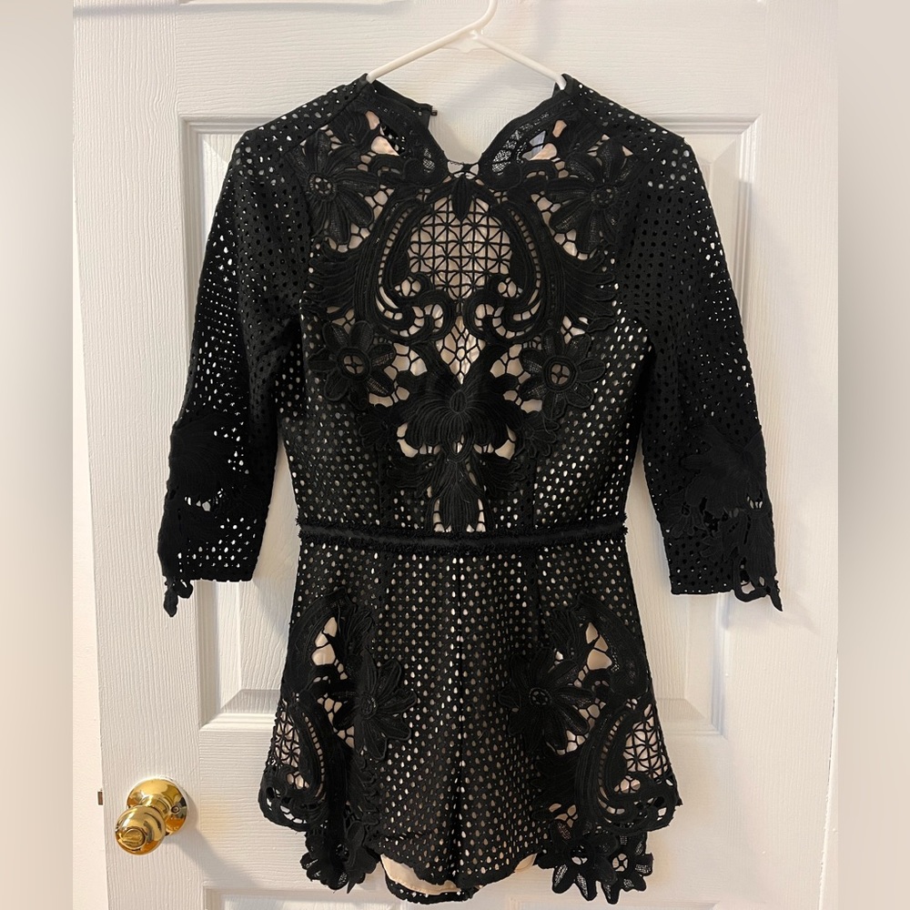 Saylor lace short romper